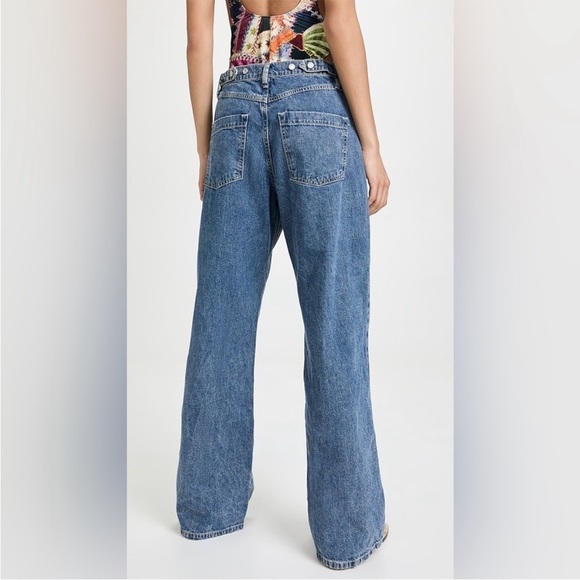 FREE PEOPLE Luca Super Slouch Jean in Alabaster Blue 30 - Picture 3 of 7